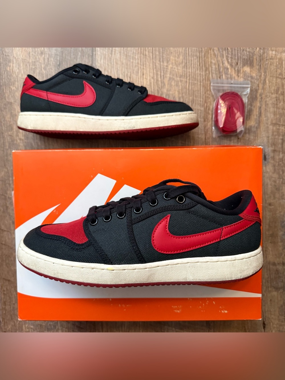 Nike Air Jordan 1 KO Low AJKO Bred Black Red Men’s Size 8 Sneakers Shoes